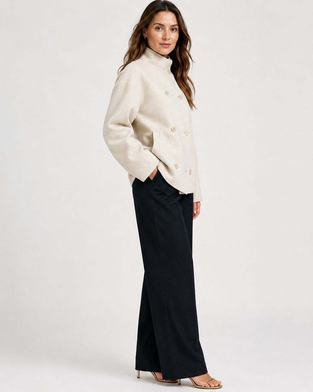 ODESSA TURTLENECK COAT - Millie Blue