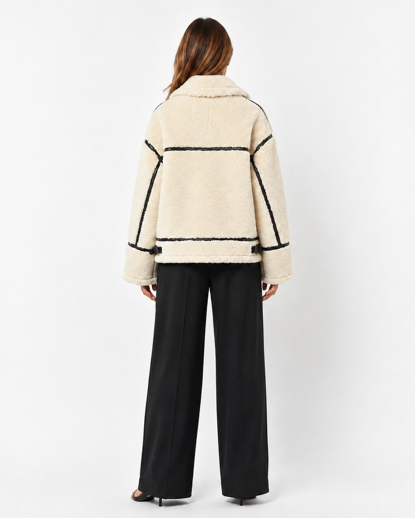 ODETTE FUR ZIP JACKET - Millie Blue