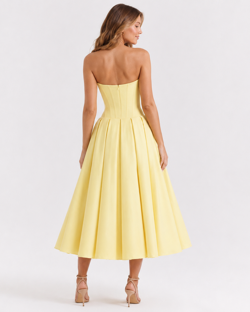 REENA CORSET MIDI DRESS Millie Blue