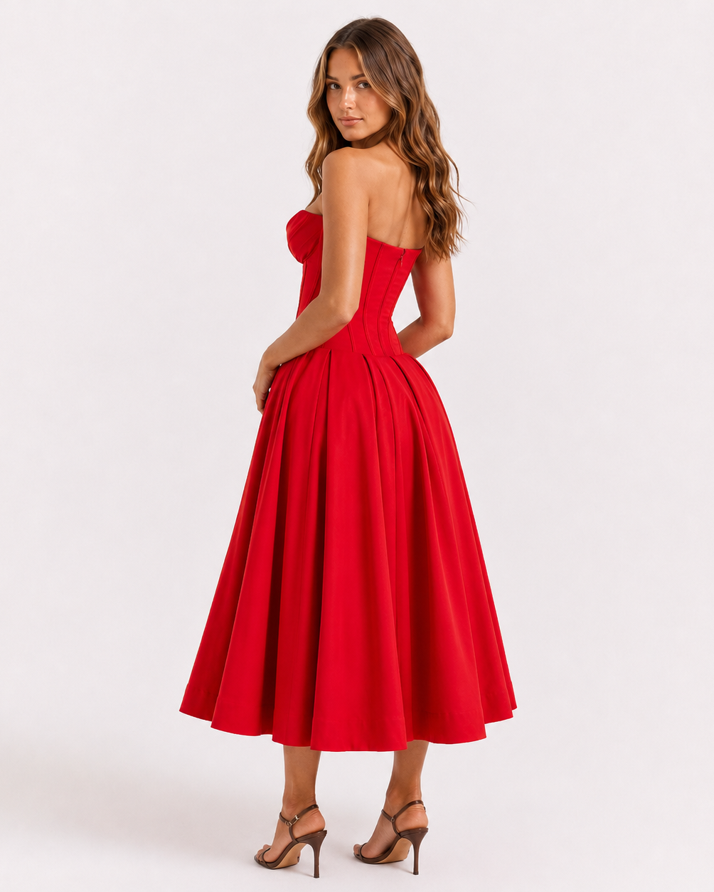 REENA CORSET MIDI DRESS Millie Blue