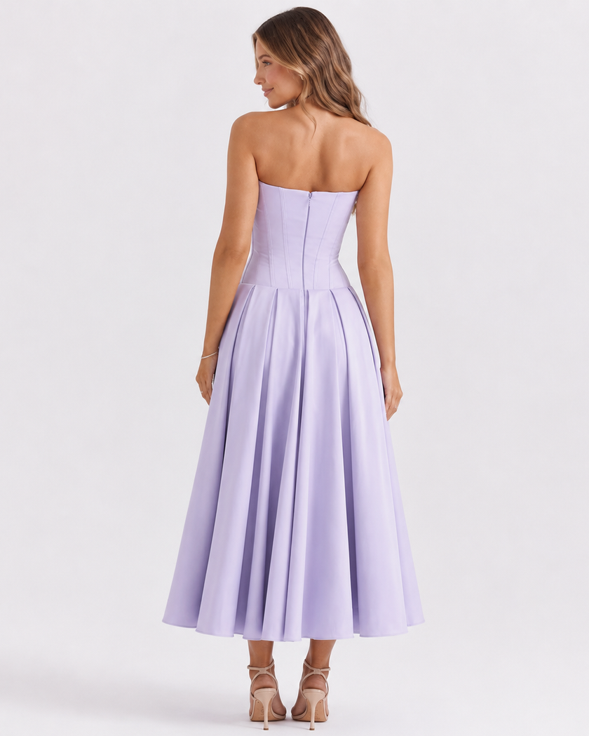 REENA CORSET MIDI DRESS Millie Blue