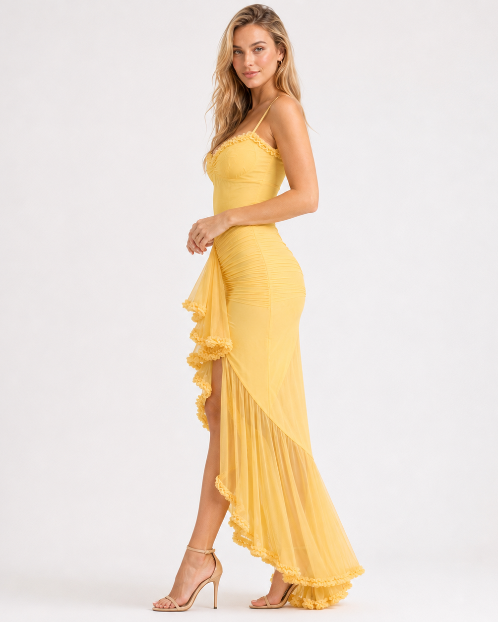 SERAPHINA RUFFLED GOWN Millie Blue