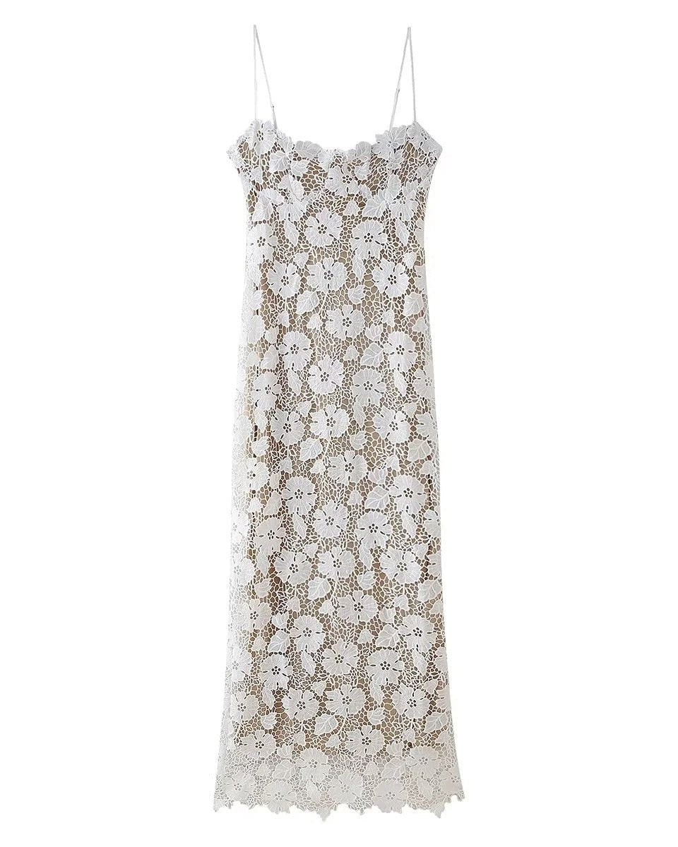 SERAPHINE LACE MIDI DRESS - Millie Blue
