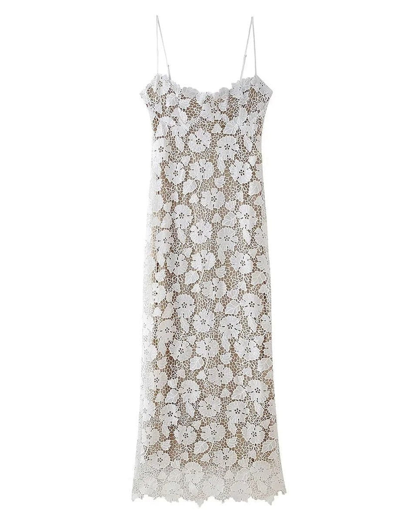 SERAPHINE LACE MIDI DRESS - Millie Blue