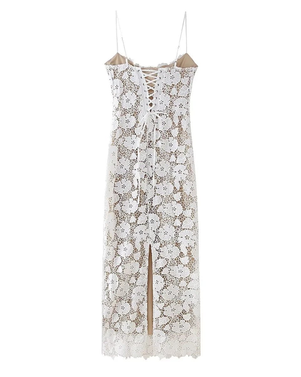 SERAPHINE LACE MIDI DRESS - Millie Blue