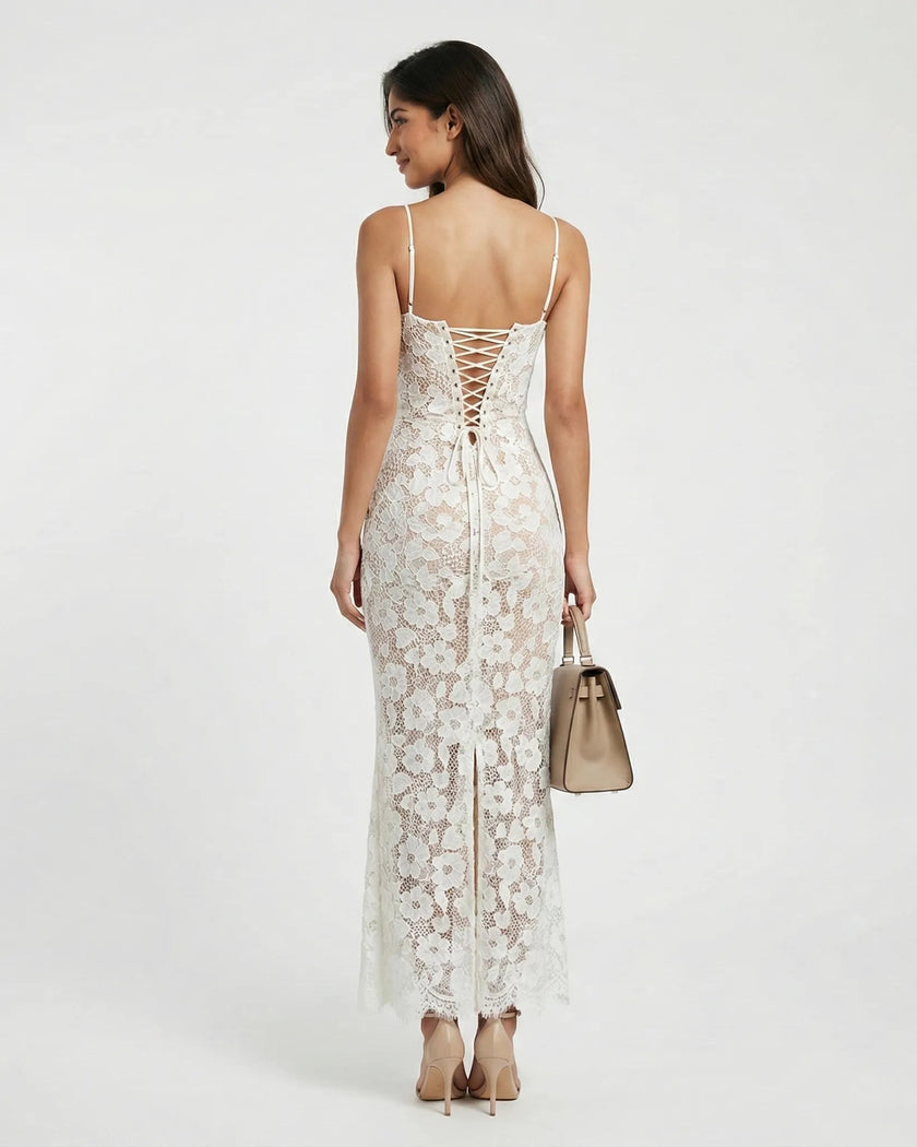 SERAPHINE LACE MIDI DRESS Millie Blue