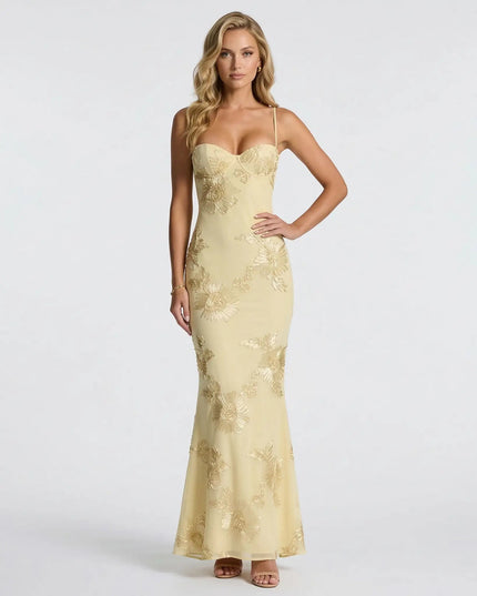 SKYLAR MAXI DRESS Yellow Millie Blue