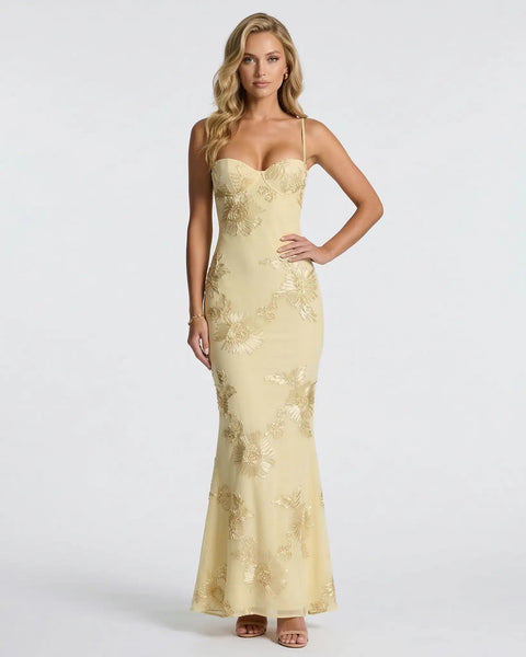 SKYLAR MAXI DRESS Yellow Millie Blue