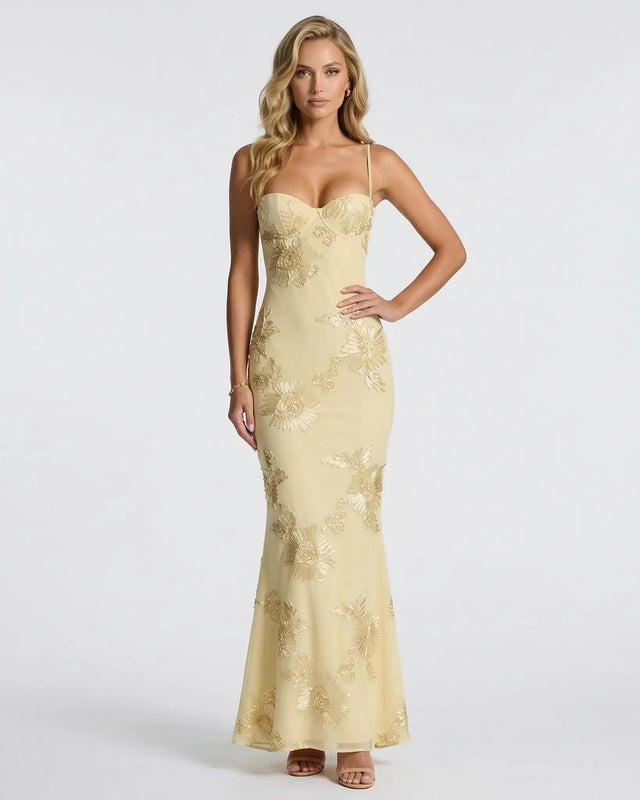 SKYLAR MAXI DRESS Yellow Millie Blue