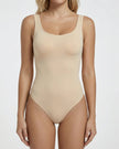 SQUARE NECK SCULPTING BODYSUIT Beige Millie Blue