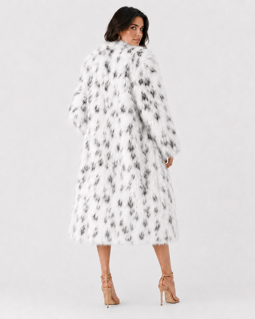 STELLA SPOTTED FUR COAT - Millie Blue