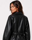 VALERIE BELTED LEATHER JACKET - Millie Blue