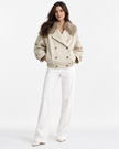 VENICE FAUX COLLAR SHORT JACKET - Millie Blue